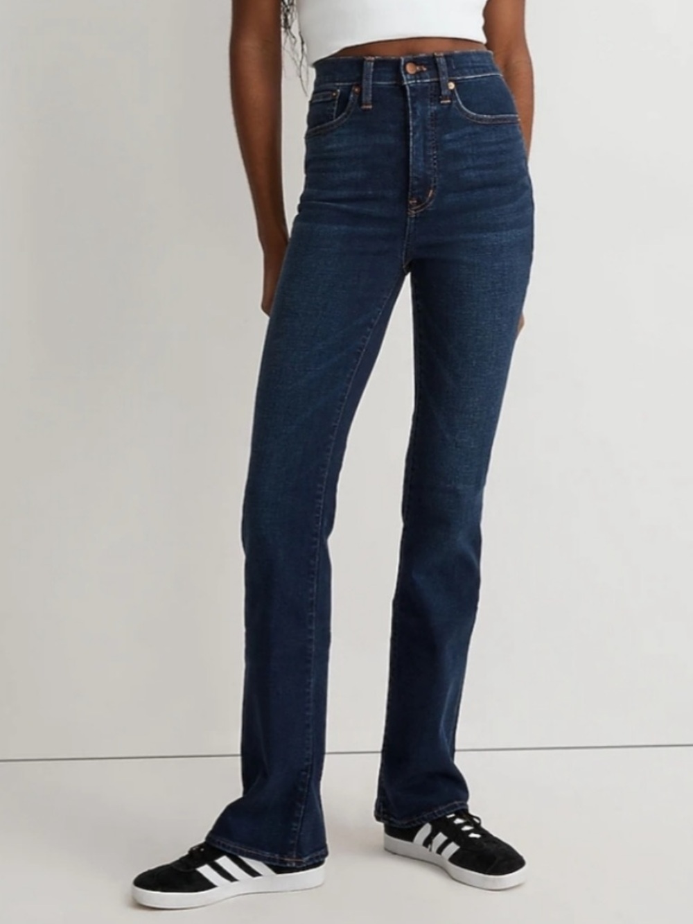 Madewell Skinny Flare Jeans in Rinse Dark Wash